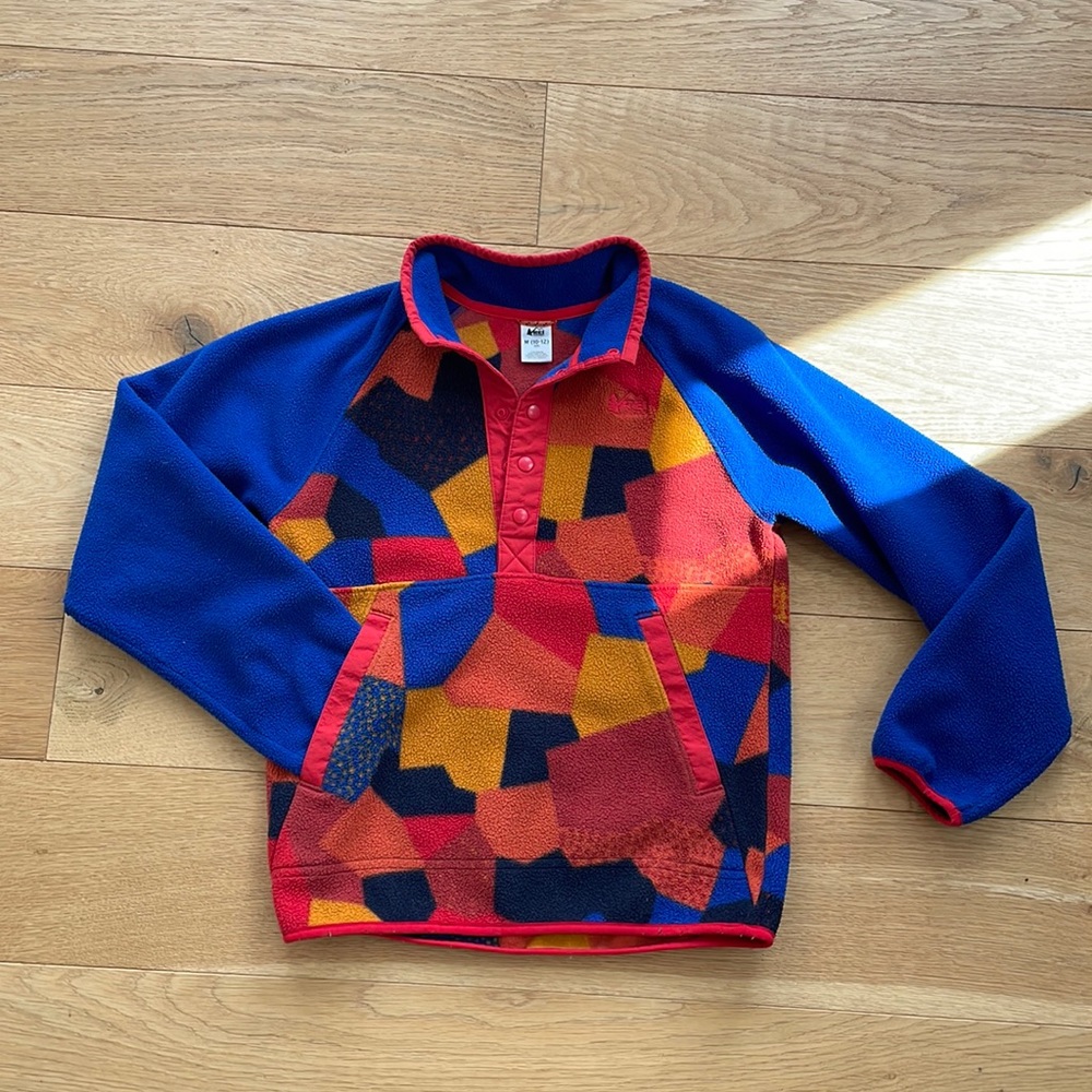🦘REI CO-OP 🦘Kids 10-12 Snap Fleece Kangaroo Pocket